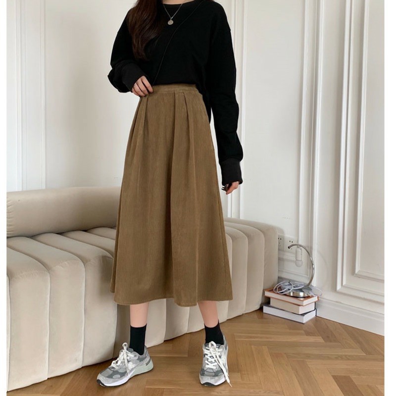 [Mã 11FASHIONSALE1 giảm 10K đơn 50K] chân váy nhung, váy nhung xoè dáng dài 846 | WebRaoVat - webraovat.net.vn