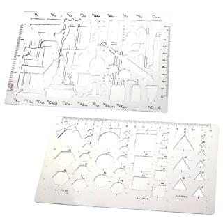 Thước nhựa rỗng ra hình học thước vẽ kỹ thuật phòng thí nghiệm hóa học mẫu stencil
