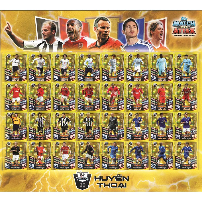 - Thẻ in Match Attax Huyền thoại Ngoại Hạng Anh Poca