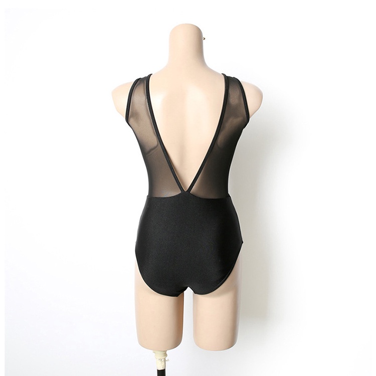 (Mẫu mới 2023) Bikini đồ bơi một mảnh Hàn Quốc cắt xẻ táo bạo sexy màu đen tôn dáng