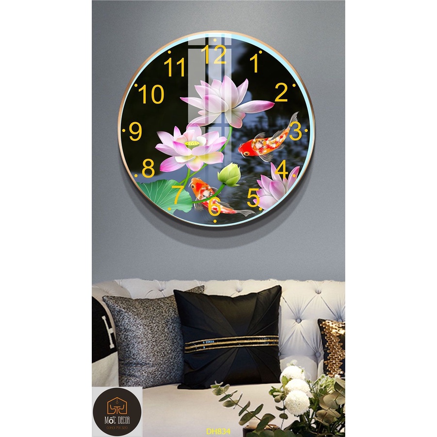 Đồng Hồ Treo Tường Kim Trôi Treo, mặt phủ bóng chạy êm ru có nhiều size để trang trí decor phòng