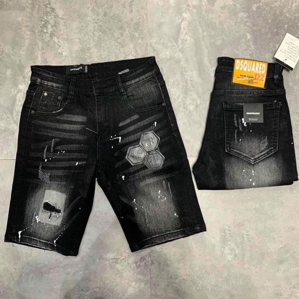 Quần short jean nam màu đen chất bò - quần jean lửng ngắn nam co giãn thời trang cao cấp Luty_shop90 ms254