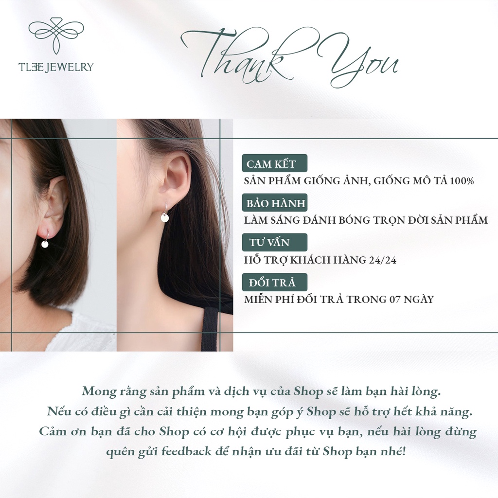 Khuyên tai bạc nữ TLEE tròn trơn mix charm dáng lạ NCJ B0143