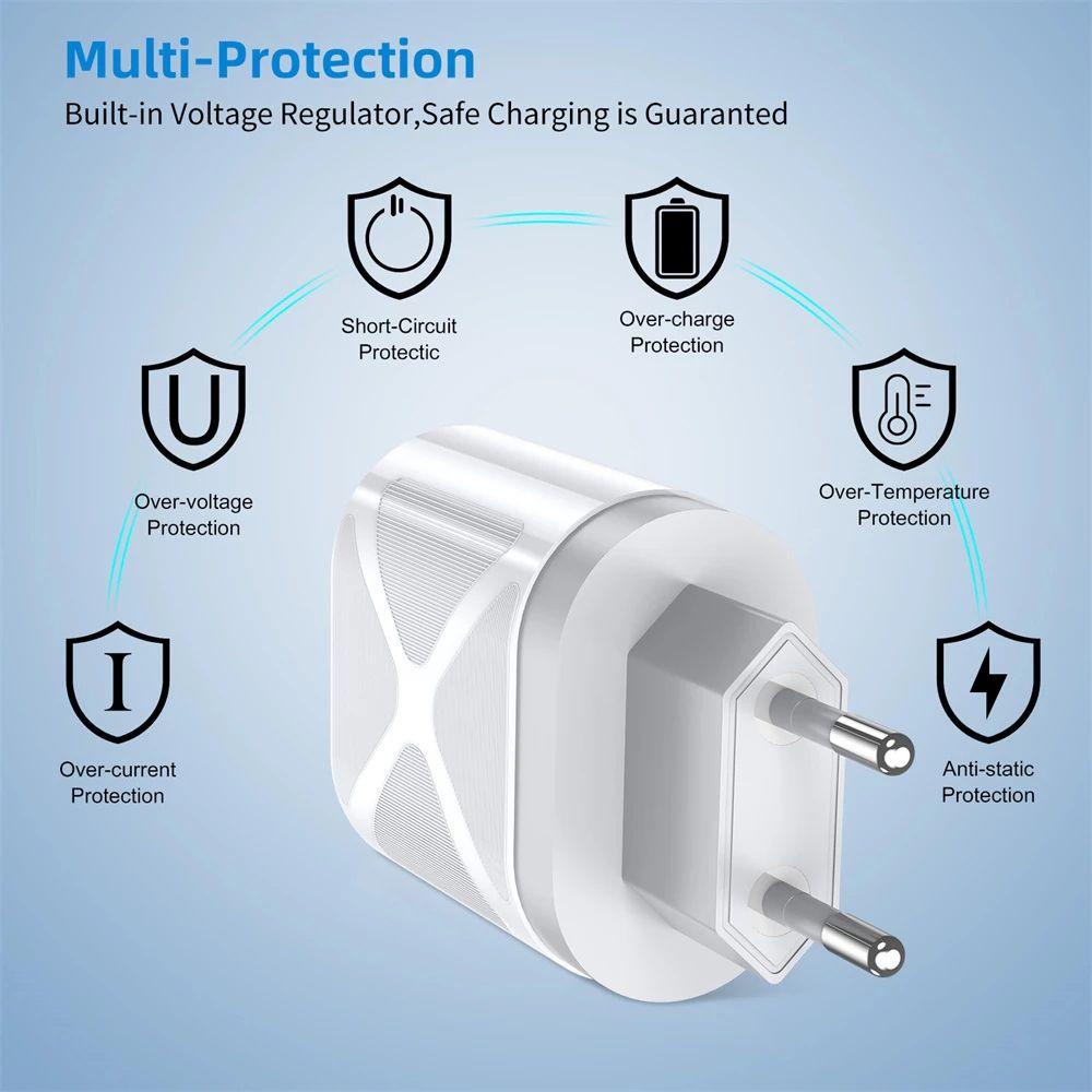 Bộ Sạc Điện Thoại Di Động 4 Cổng USB Phích Cắm US / EU / UK Chất Lượng Cao