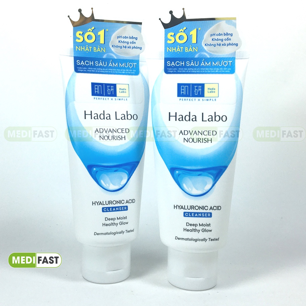 Sữa rửa mặt dưỡng ẩm tối ưu Hada Labo Cleanser tuýp 80g - giúp làm sạch sâu dịu nhẹ, dưỡng da ẩm mịn Chính hãng Hadalabo