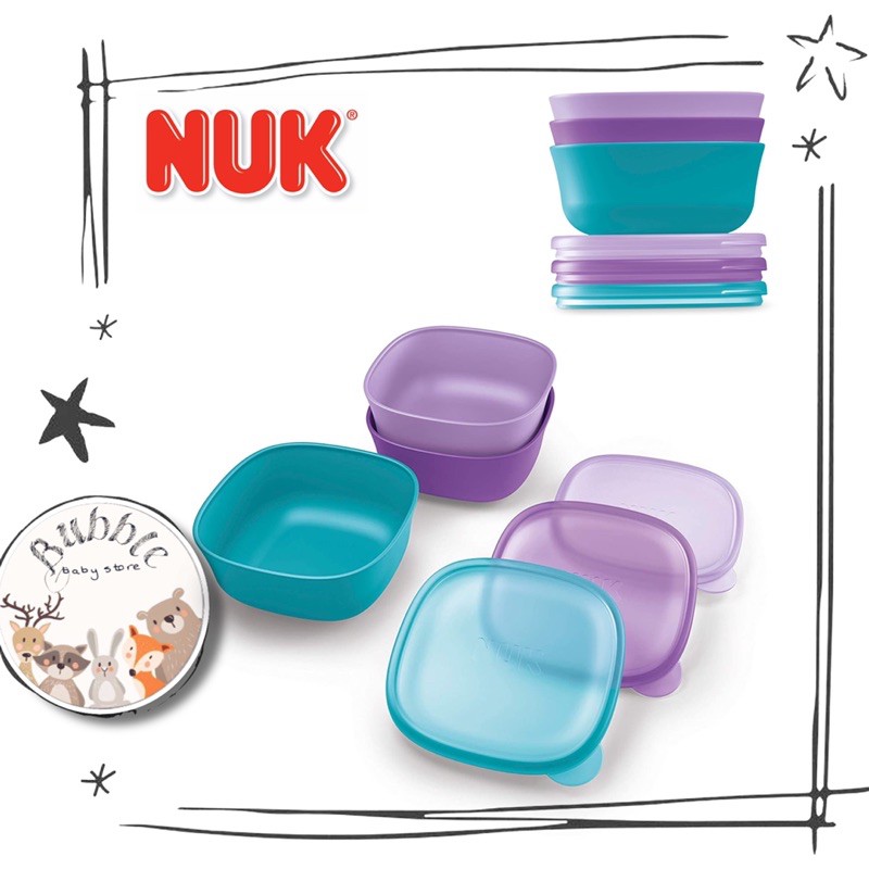 Bộ 3 chén/bát ăn dặm cho bé NUK USA