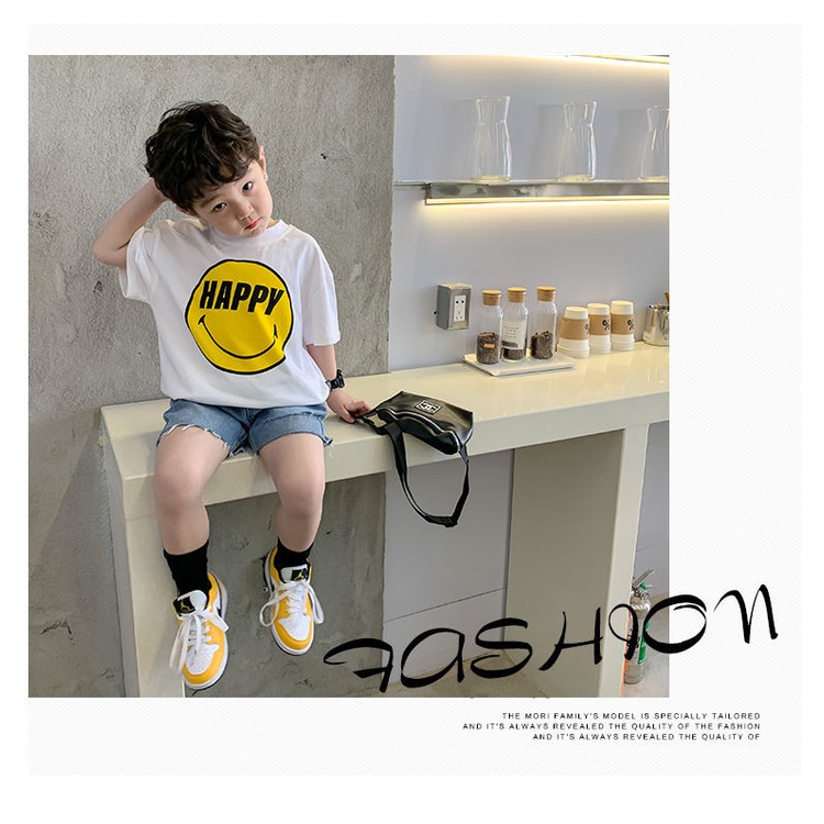 Áo thun cotton ngắn tay thời trang mùa hè cho bé trai