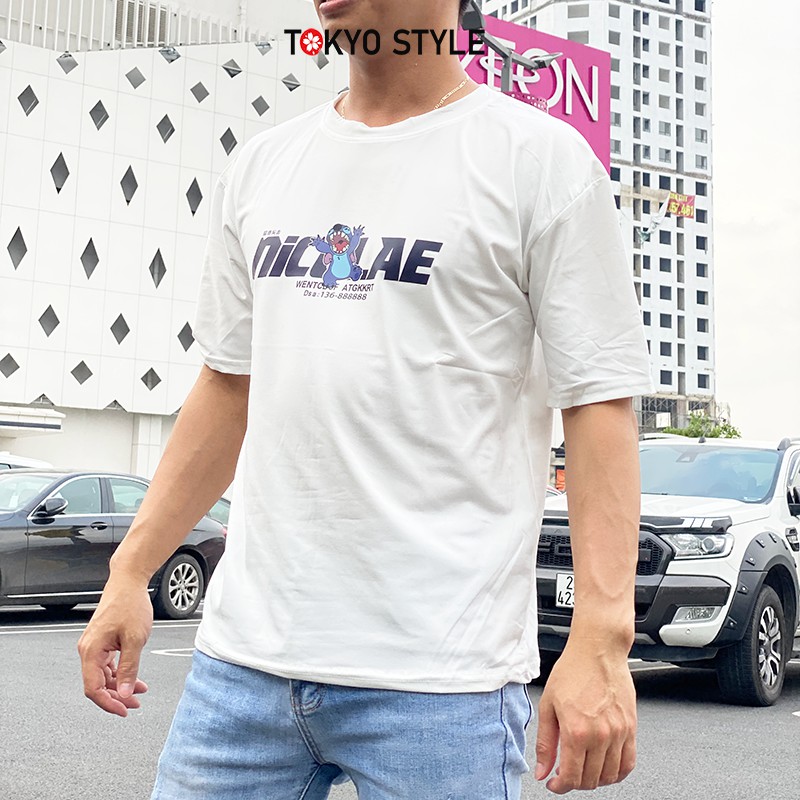 Áo thun nam nữ unisex tay lỡ Tokyo style, áo phông tay lỡ unisex form rộng oversize streetwear