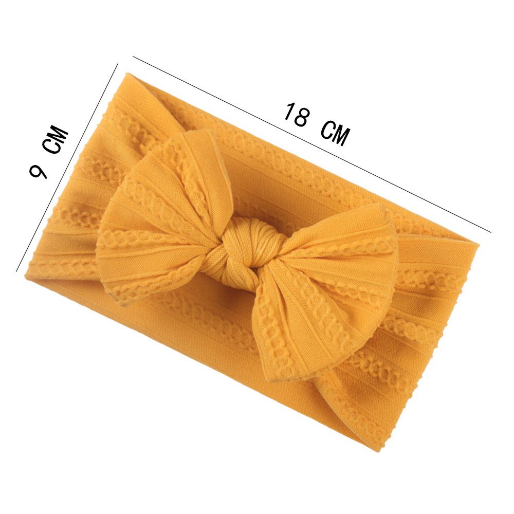 Băng đô cài tóc vải nylon mềm co giãn đính nơ cho bé MIHAN1