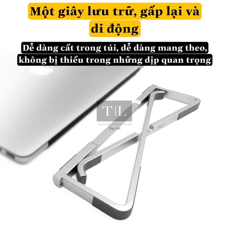 Thanh Giá Đỡ Kệ Máy Tính Laptop Đa Năng 𝑭𝑹𝑬𝑬𝑺𝑯𝑰𝑷 Kệ gấp gọn, đẹp silicon chống trượt hợp kim nhôm tản nhiệt