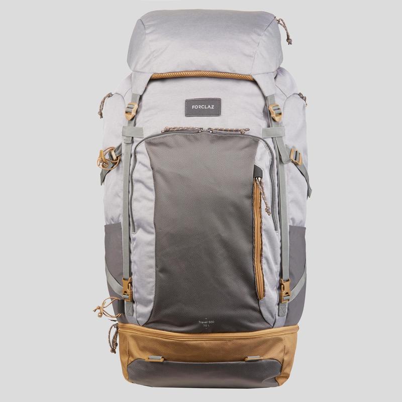 Balo du lịch Decathlon Forclaz 70l travel 500 cho nữ - xám