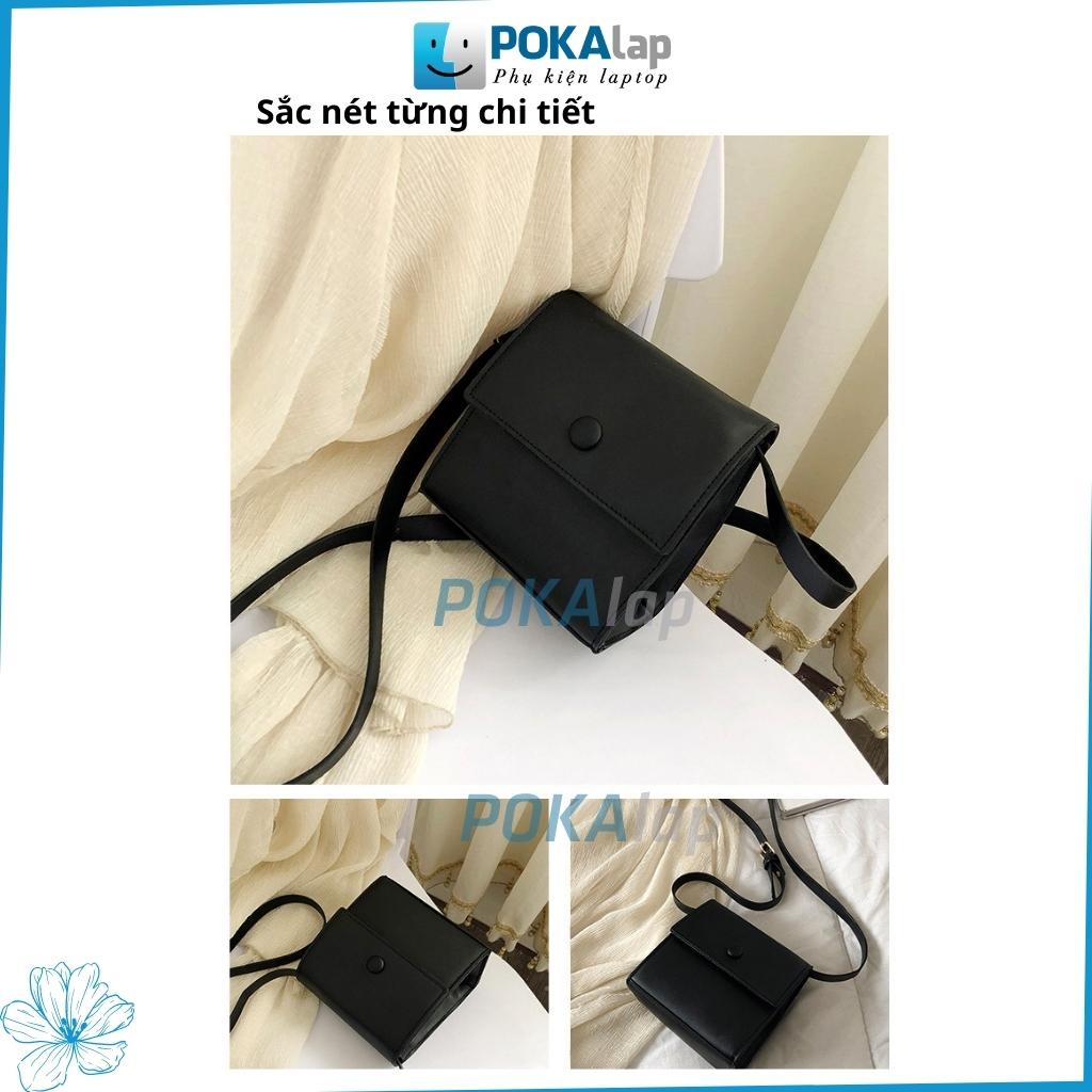 Túi xách nữ, túi đeo chéo nữ POKA25 đeo chéo hình vuông cúc bấm phong cách Hàn quốc- POKALAP