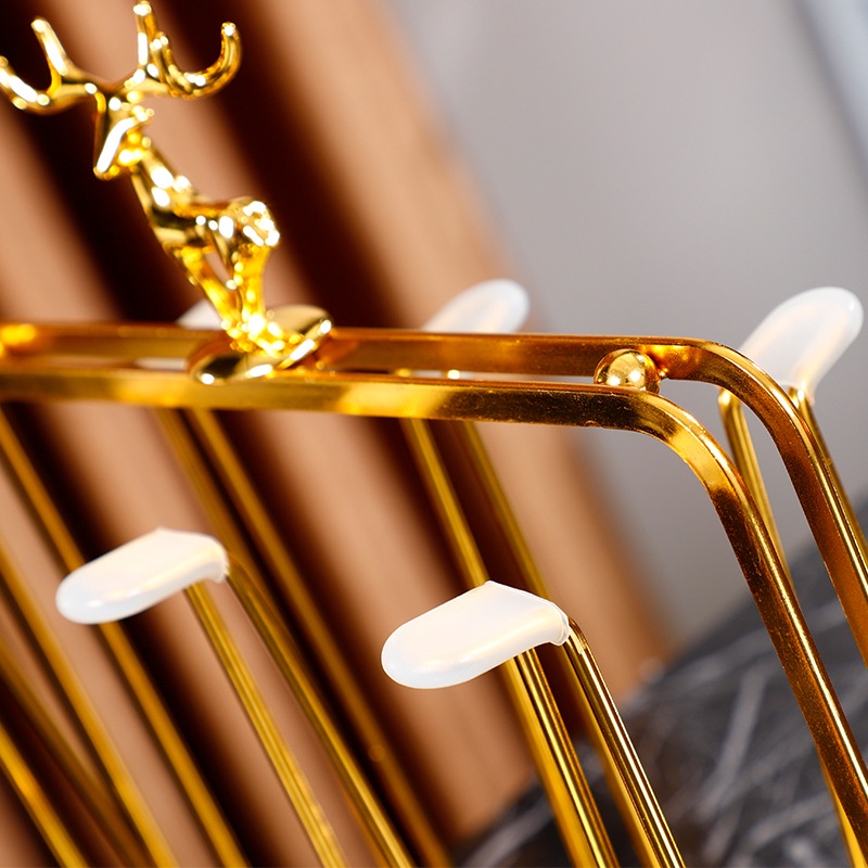 Giá Đỡ Cốc Thủy Tinh / Cốc Nước Hình Đầu Hươu Màu Vàng Dùng Trong Nhà Bếp