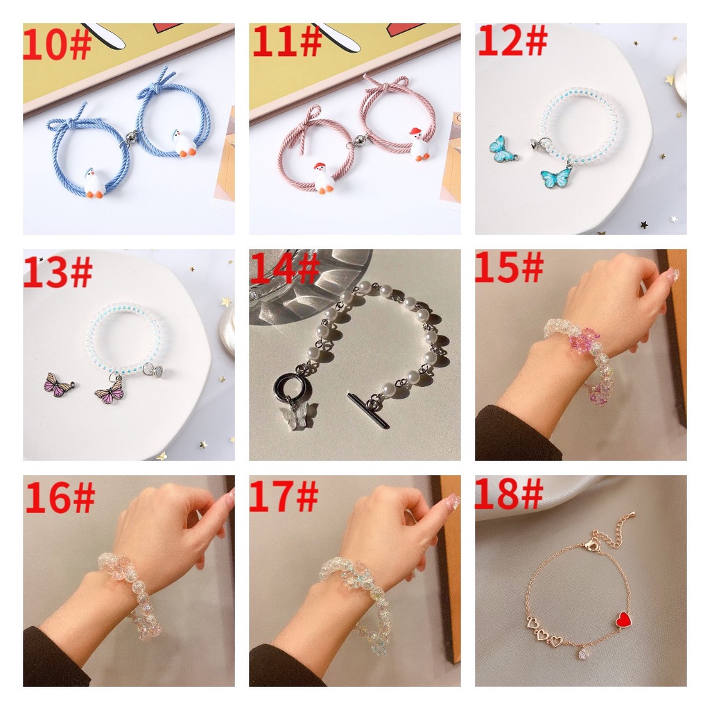 Vòng đeo tay mặt gấu hoạt hình dễ thương có nam châm làm quà tặng dành cho cặp đôi