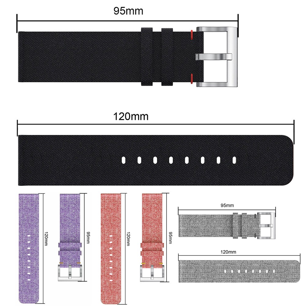 Dây đồng hồ bằng vải canvas cao cấp cho Fitbit versa 2 / Versa (Band width:22-22.5mm)