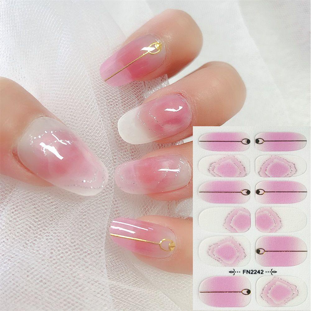 OCEANMAP Miếng Dán Trang Trí Móng Tay 3D Tự Dính Chống Thấm Nước Phong Cách Hàn Quốc Thanh Lịch Dành Cho Nữ