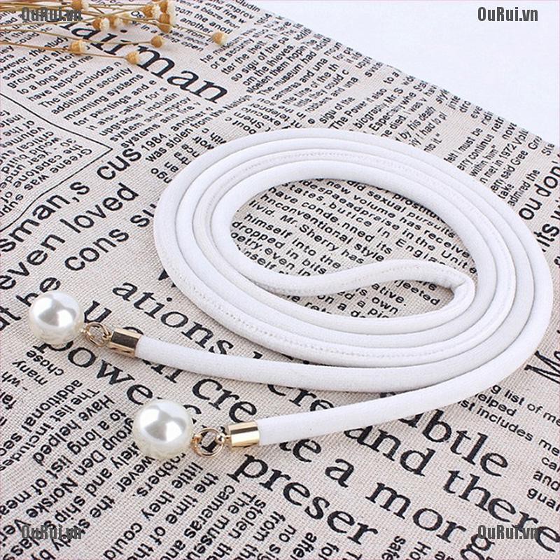 Thắt Lưng Dây Tua Rua Thắt Nút Đính Ngọc Trai Phong Cách Vintage