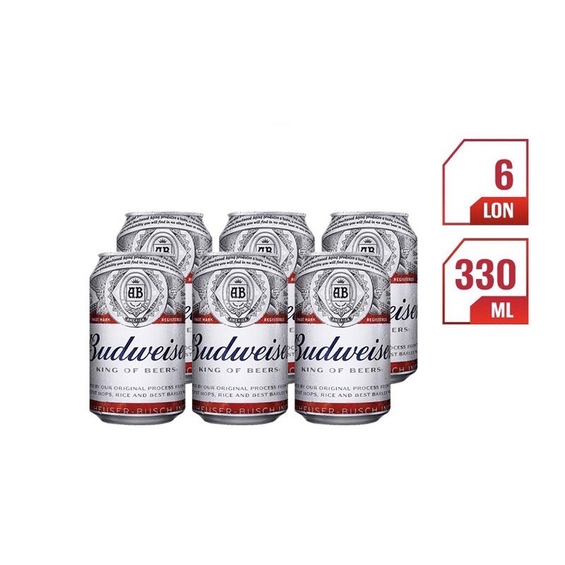 Bia Budweiser 330ml lốc 6 lon