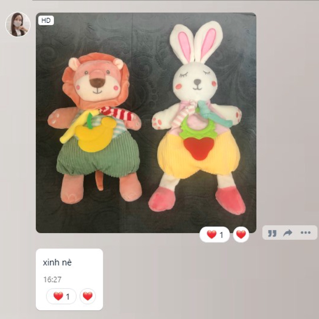 Gấu Bông Thú Nhồi Bông Cho Bé Sơ Sinh Giúp Bé Chơi Vui Hơn Chất Liệu Bông Tự Nhiên Mềm Mịn Không Gây Kích Ứng Da Bé