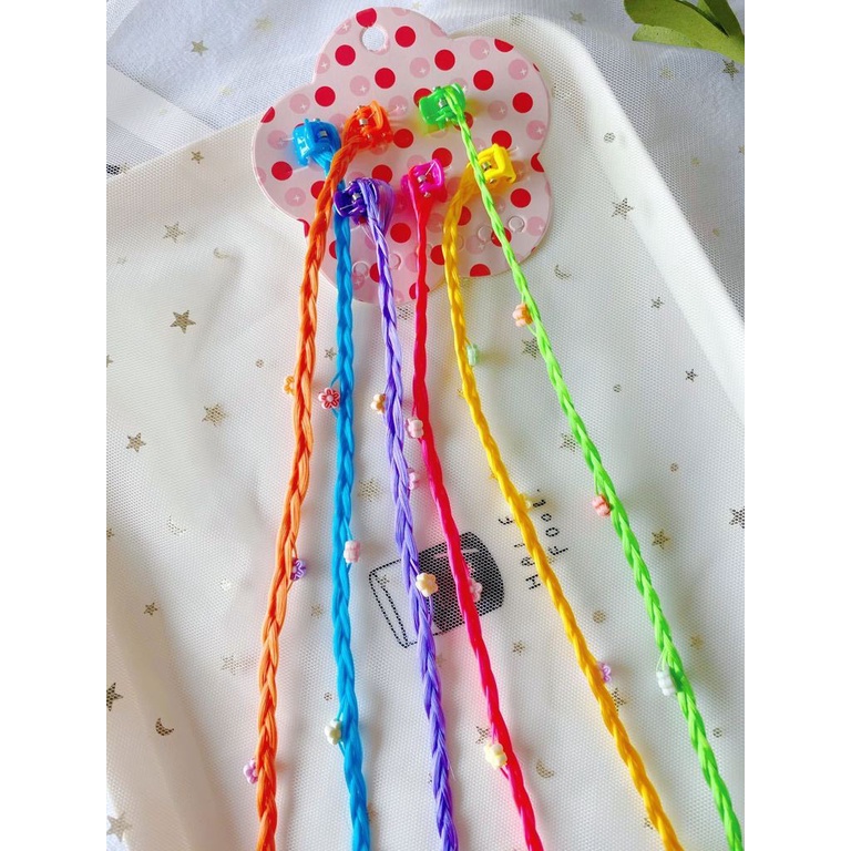 Set 6 Kẹp Tóc Đính Hạt Nhiều Màu Sắc Thời Trang Cho Bé Gái