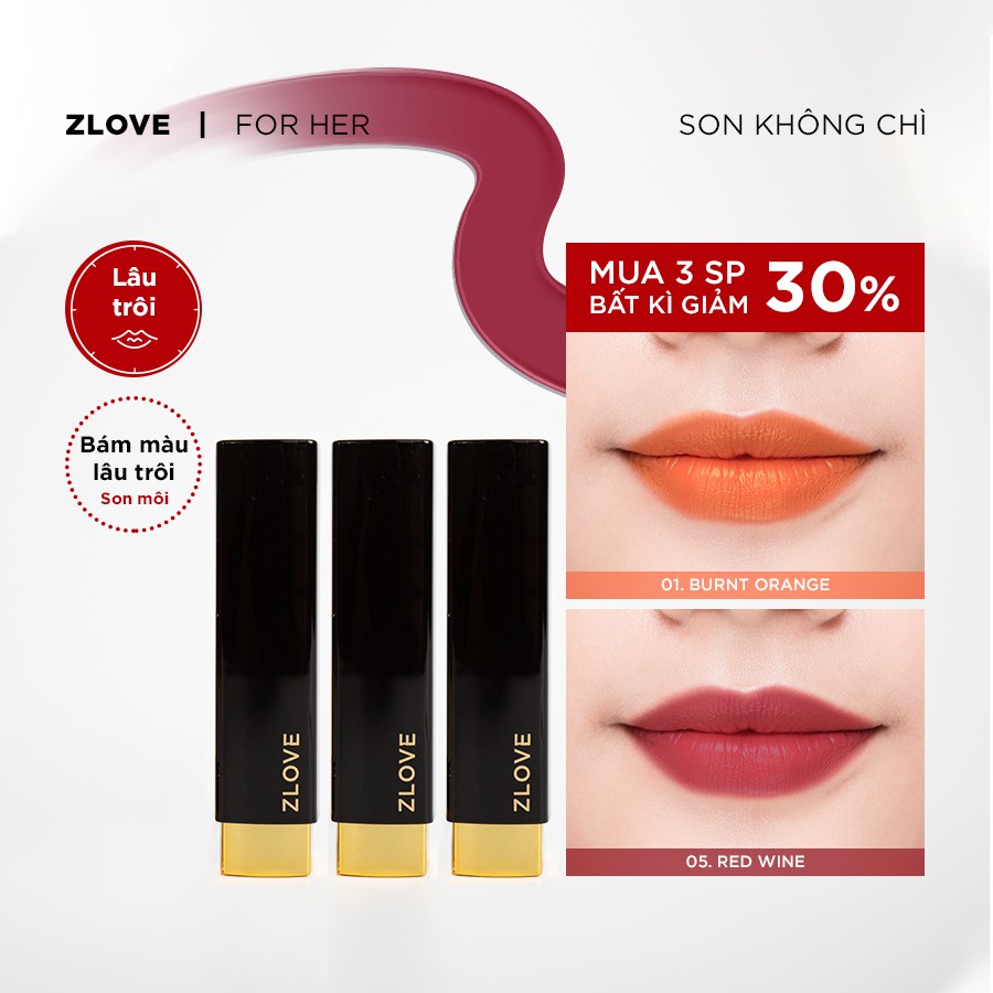 Son Zlove Thỏi Thành Phần Thiên Nhiên, Không Chứa Chì, Dưỡng Ẩm, Bền Màu | BigBuy360 - bigbuy360.vn