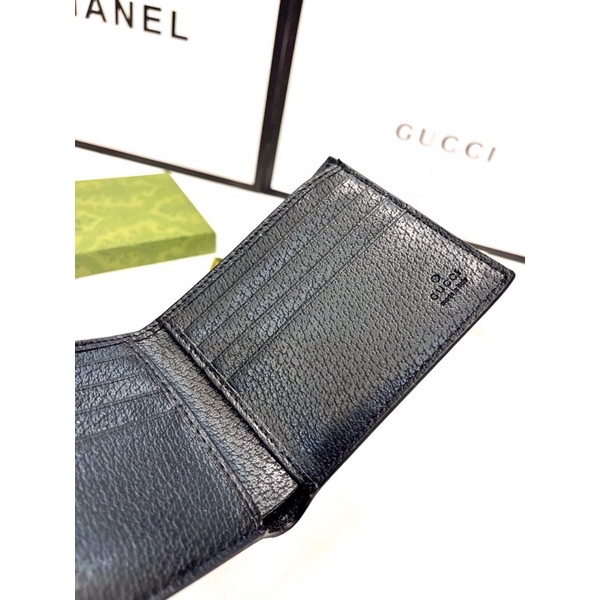Ví gập cho nam thương hiệu Gucci GC cao cấp da thật đính logo kim loại