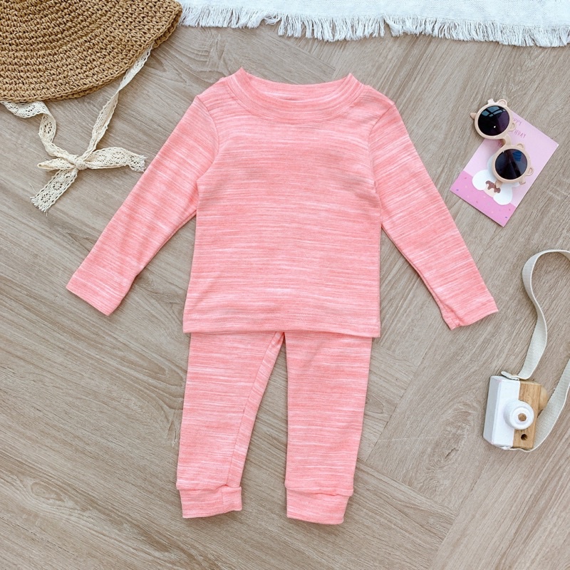 Bộ cotton len cổ 3 phân cho bé trai bé gái dày dặn size từ 10-24 cân