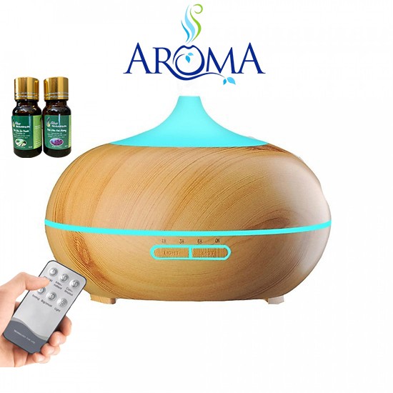 Máy Xông Tinh Dầu Bí Ngô vân rạn (mẫu mới) | dung tích 550ml, có Hẹn Giờ và Tự Ngắt khi hết nước,Đèn 7 màu, có Remote