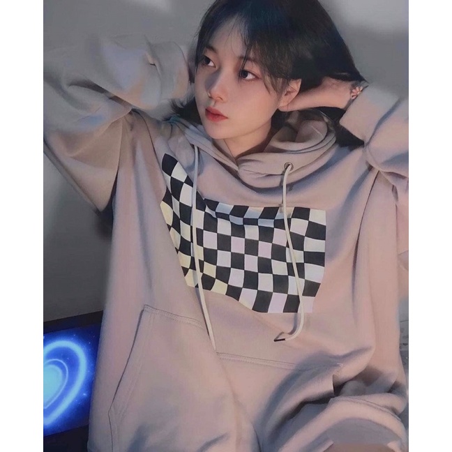 Áo Hoodie Kẻ Ô Nữ [FREESHIP] 🌸 Sweater nỉ form rộng tay bồng, kiểu dáng trẻ trung bánh bèo cá tính Ulzzang 🌸 | BigBuy360 - bigbuy360.vn