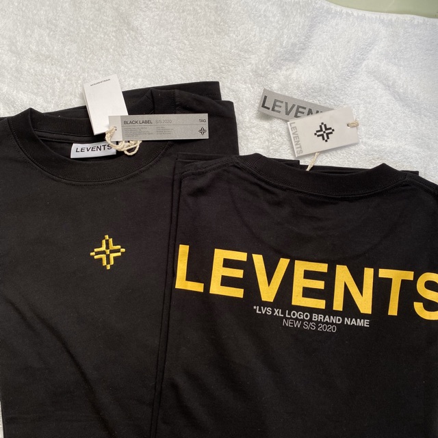 Áo LEVENTS XL LOGO BRANDNAME BLACK+YELLOW ss21
