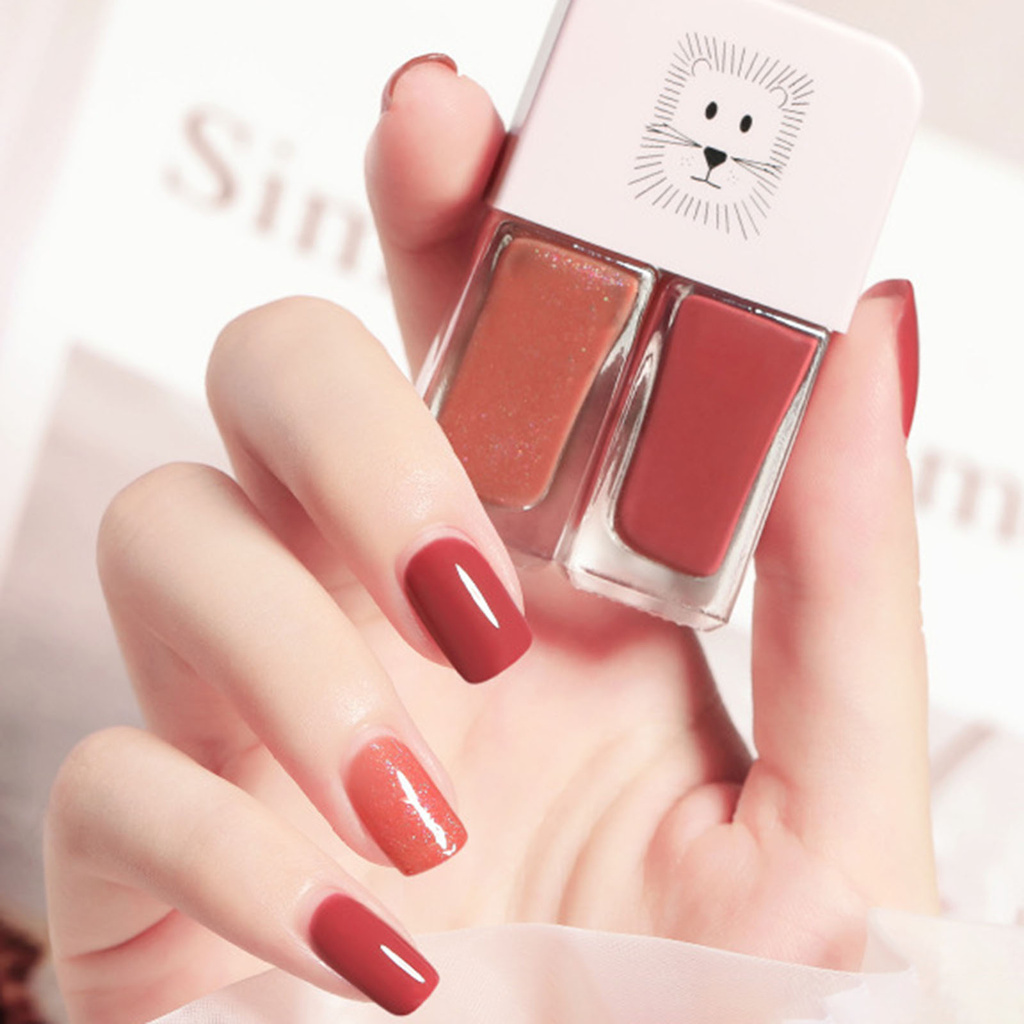 [Hàng mới về] Sơn móng tay màu lì bằng resin nhanh khô chống thấm nước 6ml x 2 dùng làm đẹp cao cấp