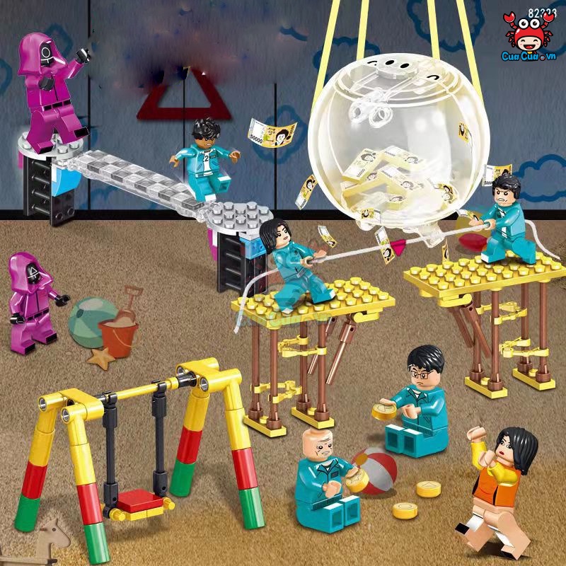 Lego squid game trò chơi con mực - bộ đồ chơi lego giá rẻ cho bé trai bé gái xếp hình nhân vật squid game