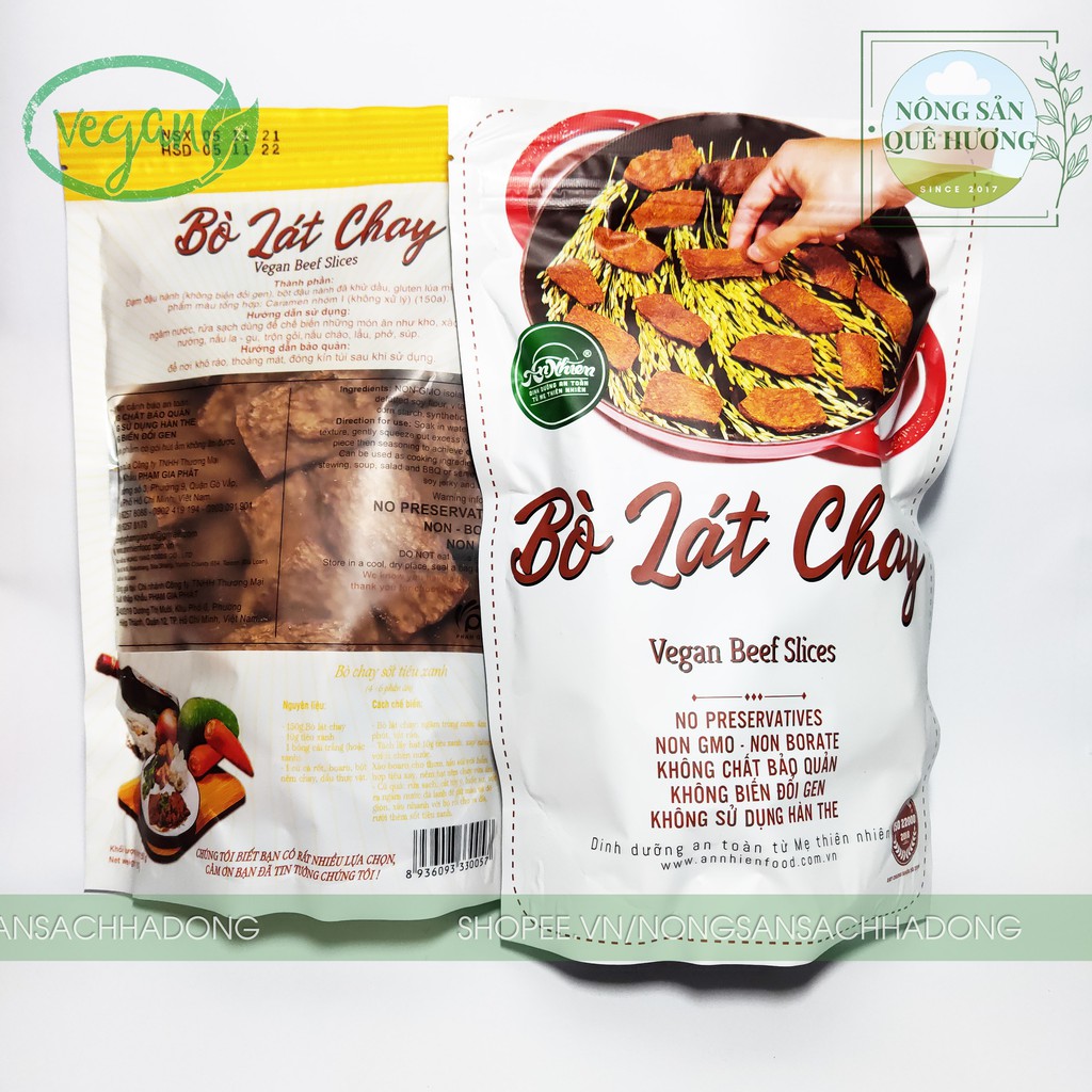 Bò lát chay An Nhiên - Nguồn gốc thực vật giàu dinh dưỡng, lành mạnh cho sức khỏe - Túi 150g