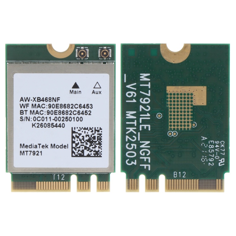 Thẻ wifi Không Dây Wi-Fi 6 BT 5.2 M.2 2230 wifi 802.11A ac MT7921K wifi 6 Cho PC Laptop