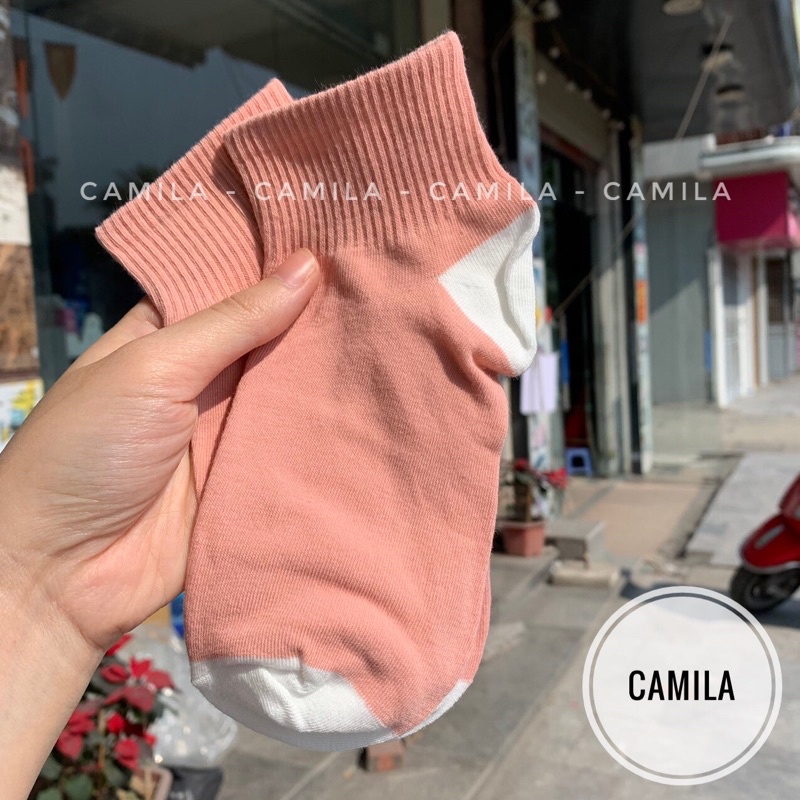 tất nữ cổ ngắn cute Hàn Quốc set 5 đôi hồng CAMILA T18