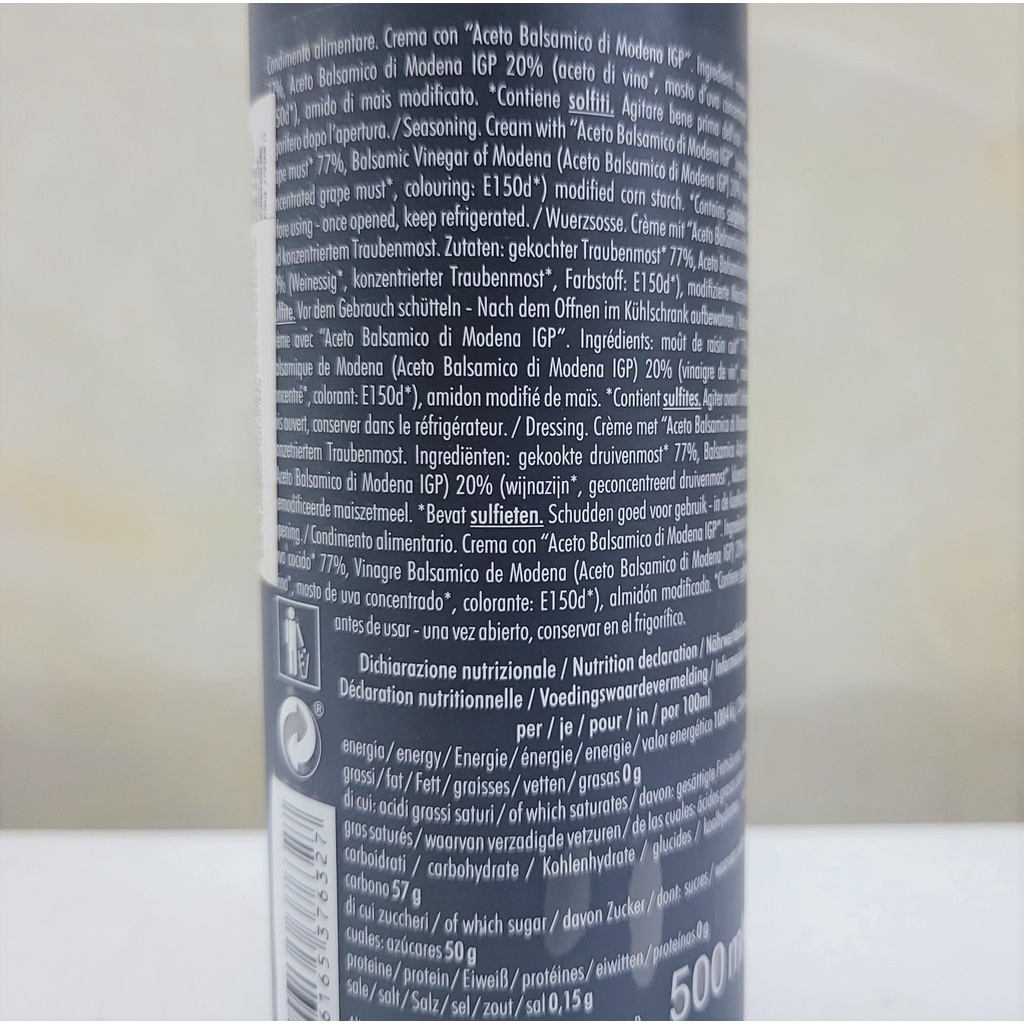 [Chai 500ml] XỐT KEM GIẤM CÔ ĐẶC [Italia] CASA RINALDI Crema con Aceto Balsamico di Modena (nvt)
