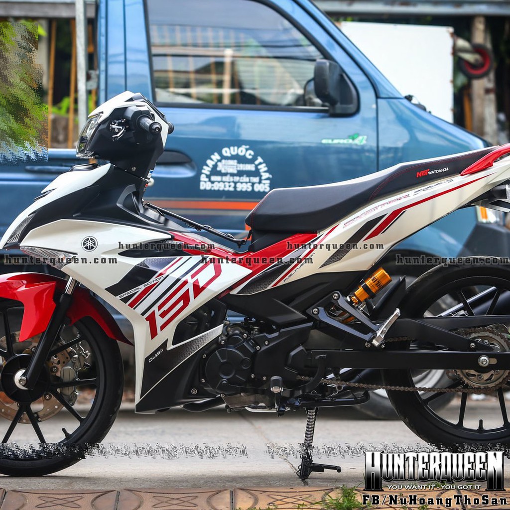 Tem rời Y15ZR phiên bản 2021 trắng đỏ. Decal cao cấp dán xe Exciter 150, chống nước, bền màu