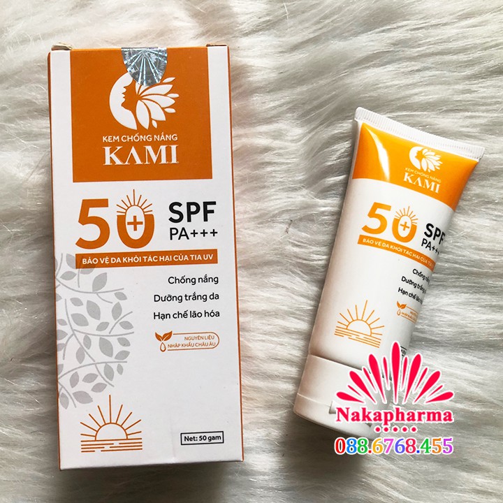 Kem chống nắng Kami SPF 50+ - Giúp bảo vệ da khỏi tác hại của tia cực tím UV, giảm nám da, sạm da do cháy nắng