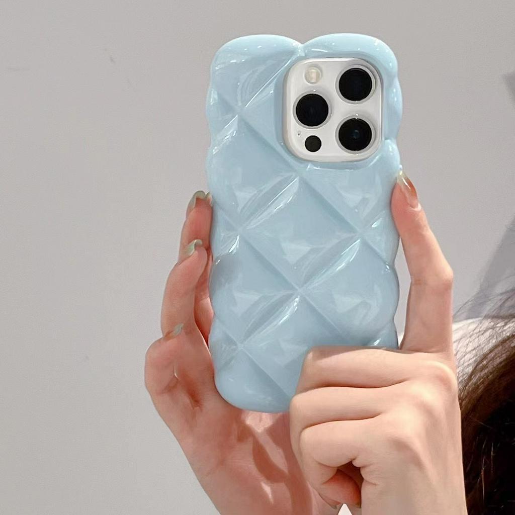 Ốp Điện Thoại Mềm Họa Tiết Kim Cương Màu Xanh Dương Cho iphone 12 12Proax 11 13 13promax 14promax 14