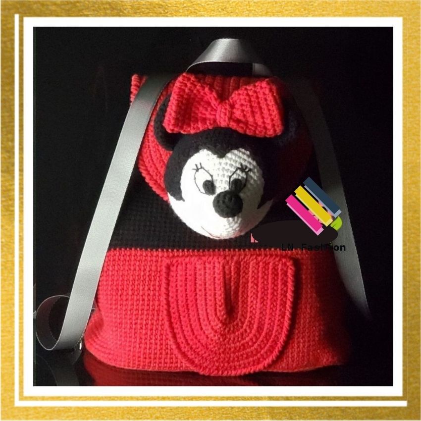 Thời trang cho bé , balo móc len thủ công cao cấp hình Micky - minnie - LN_Fashion
