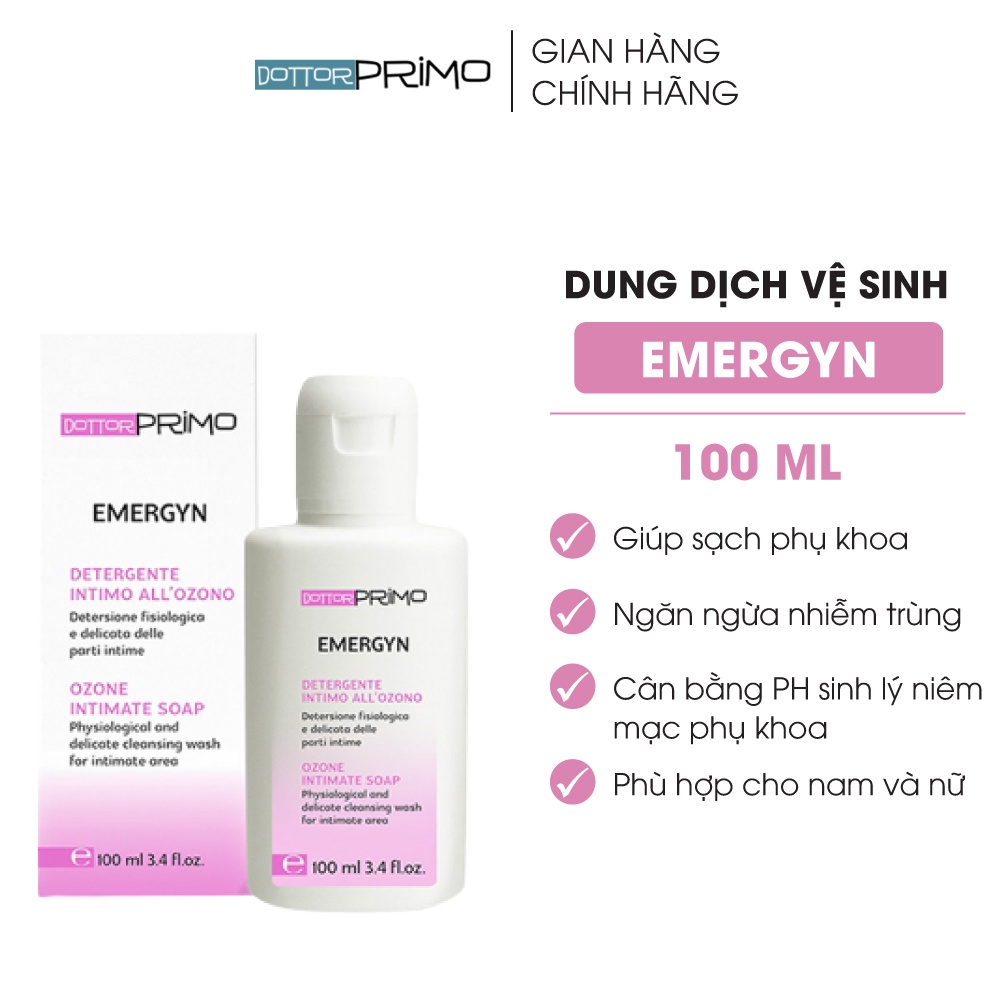 Combo Chăm Sóc Vùng Kín DottorPrimo Emergyn 100ml Và Emergyn 10 30ml Giúp Giảm Nấm Ngứa & Viêm Nhiễm Vùng Kín