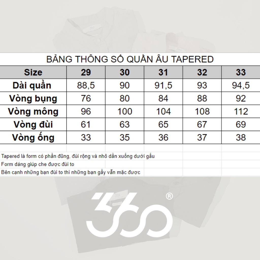 Quần âu nam thương hiệu thời trang 360 Boutique chất vải cao cấp - QACTK209