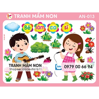Góc mầm non- bé làm ca sĩ khổ to 127x80