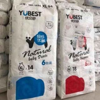 Bỉm YUBEST Natural - Gold nội địa Trung Quốc quần / dán đủ size S132, S90, M108, M84, L78, XL84, XXL72, XXXL66