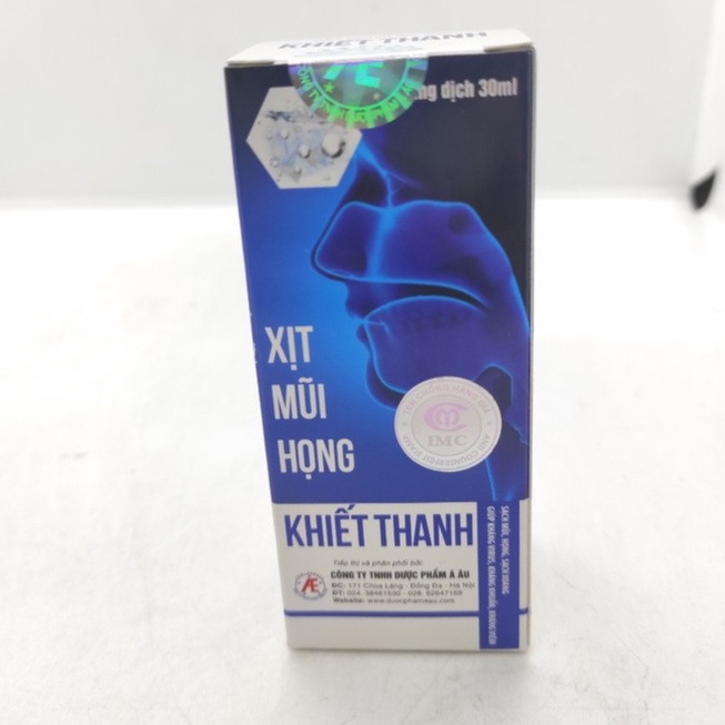 Dung dịch Xịt mũi - họng Khiết Thanh 30ml Chính hãng Á Âu