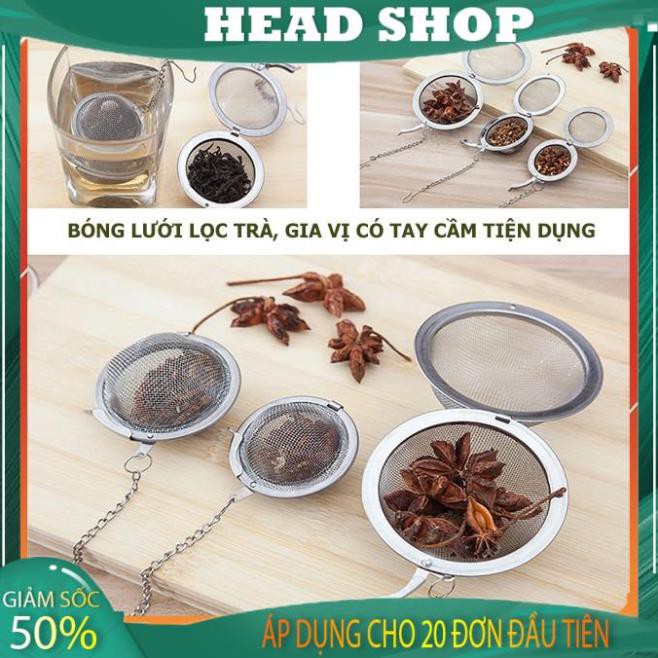 Bóng lọc lưới inox 304 5.5cm lọc trà, gia vị hình cầu Có tay cầm tiện dụng BL01 HEAD SHOP