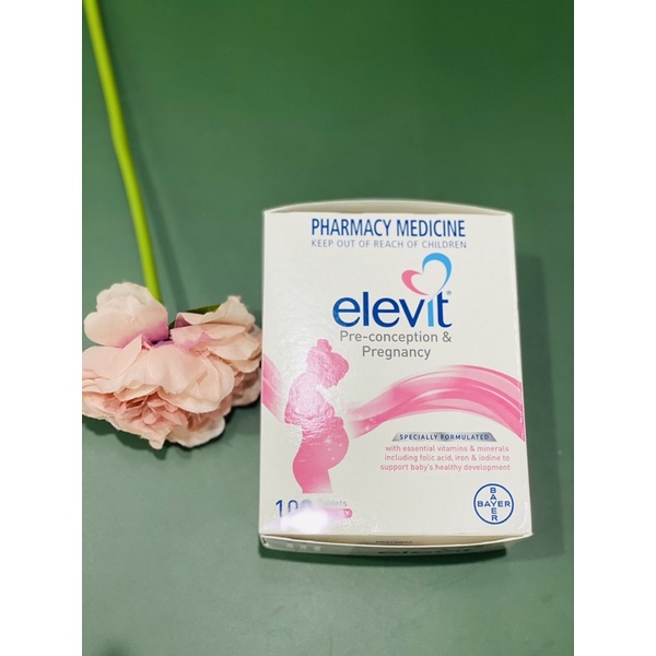 Hộp đựng Elevit 100viên sử dụng vitamnchobabau