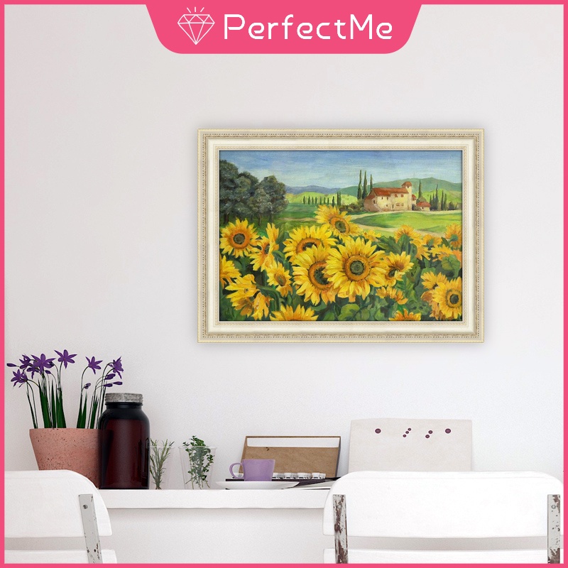 Bộ tranh đính đá 5D tự làm họa tiết hoa hướng dương kích thước 40x30cm