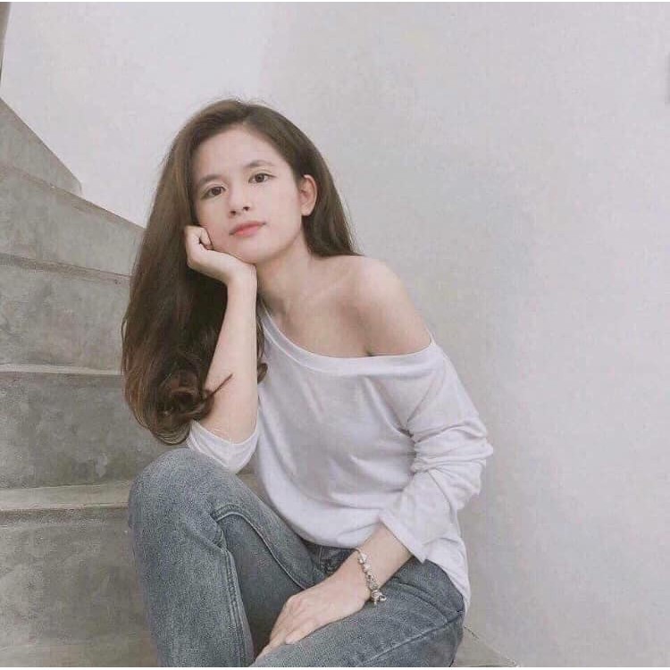 Áo lệch vai nữ, chất thun xước loại đẹp ULZZANG sẵn/ảnh thật,áo thun dài tay | BigBuy360 - bigbuy360.vn