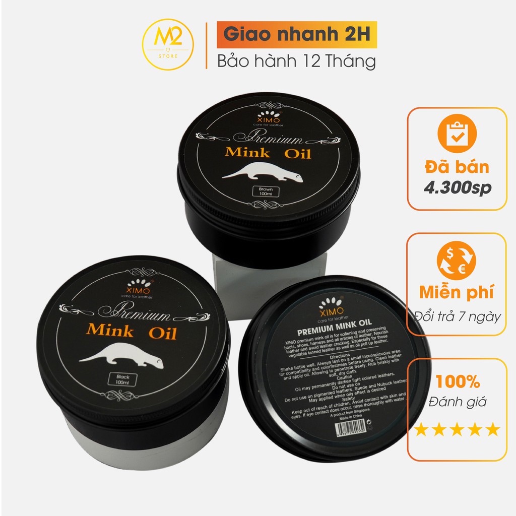 Mink oil mỡ chồn XIMO chuyên bảo dưỡng chăm sóc đồ da, làm mới, phục hồi giày da, túi xách, áo da, ví da, ghế sofa XI01